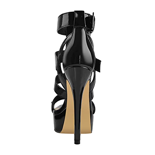 VERISSON Women's Open Toe Rivets Stud Stiletto Heels T-strappy Platform High Heels Sandals for Prom Dressing Party4