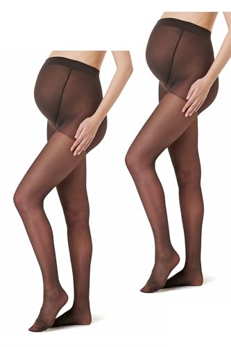 Noppies Maternity Damen 20 Den Strumpfhose, 2-Pack Maternity Tights, L-XL