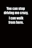 you can stop driving me crazy, i can walk from here.: 6x9 lined notebook, funny gift for a friend or a colleague (gift for someone you love), birthday gift