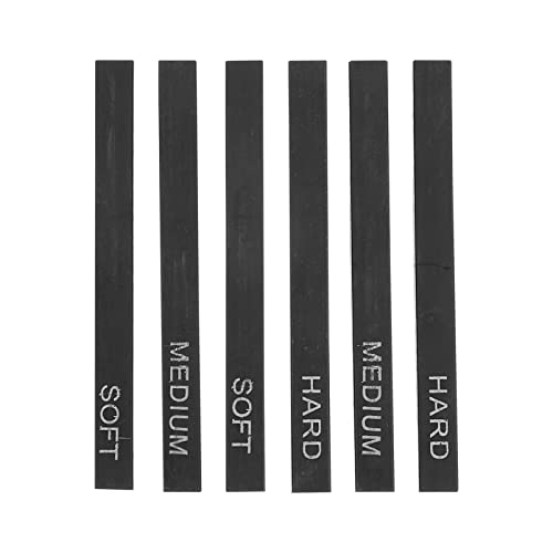 KALLORY Palette Essential 6pcs Charcoal Sketch Set Charcoal Sticks Soft-medium-hard Compressed Charcoal for Drawing Painting Student Professional Stationery