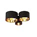Lindby Stoff Deckenlampe schwarz-gold, 3 Schirme Ø 20, 28, 32 cm, 3x E27 max. 60W, ohne Leuchtmittel, Textil Deckenleuchte, Wohnzimmerlampe Baby,Schwarz günstig Kaufen-Lindby Stoff Deckenlampe schwarz-gold, 3 Schirme Ø 20, 28, 32 cm, 3x E27 max. 60W, ohne Leuchtmittel, Textil Deckenleuchte, Wohnzimmerlampe