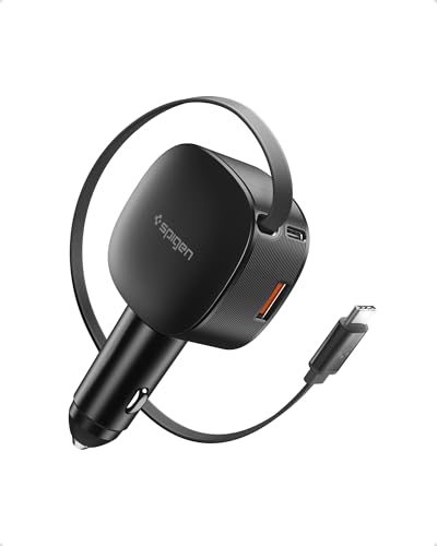 Spigen 3-in-1 60W Retractable USB C Car Charger, Support Fast USB C & USB A - image 1