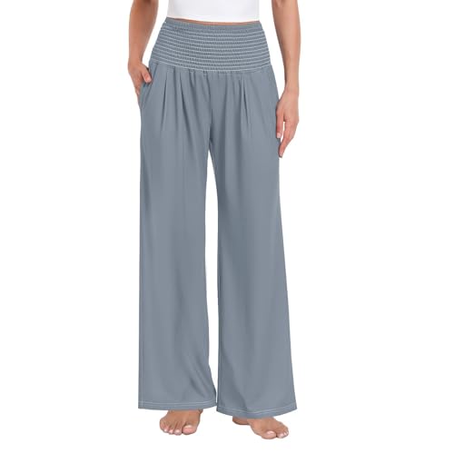 Pantalon large femme doux et frais : textile aéré haute respirabilité pour l'été