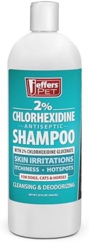 Jeffers 2% Chlorhexidine Antiseptic Shampoo for Dogs, Cats & Horses, 32 oz