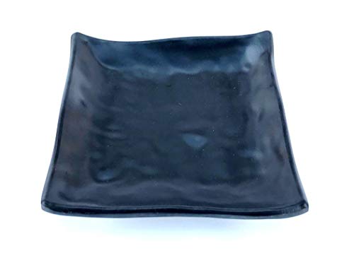 Lucky-Star-Melamine-Square-Plates-Dinner-Appetizer-Platter-Snack-Side-Dish-6-or-5-Black-24-6-X-6