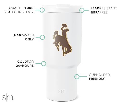 Image of Simple Modern Wyoming Cowboys Tumbler with Straw | 30oz | Collegiate