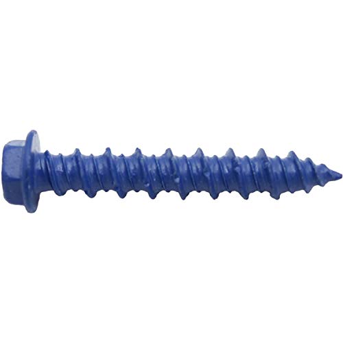 Vis d'ancrage béton 3/16" x 3,8 cm acier carbone trempé anti corrosion extérieur lot de 100