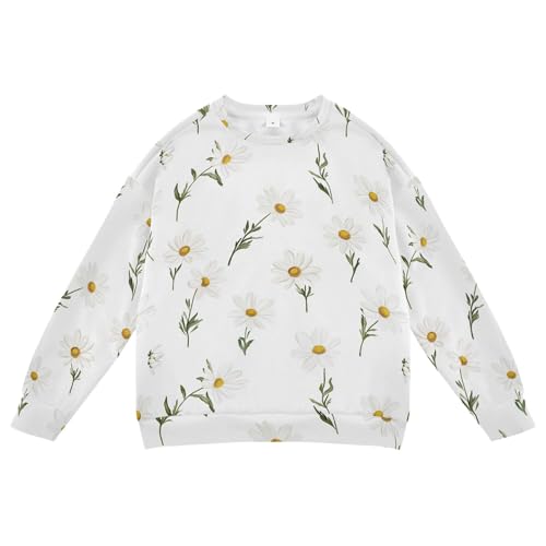 JUNZAN Safari Daisy White Kids Girls Hooded Sweatshirt Fleece Hoodies for Girls Camping 4T