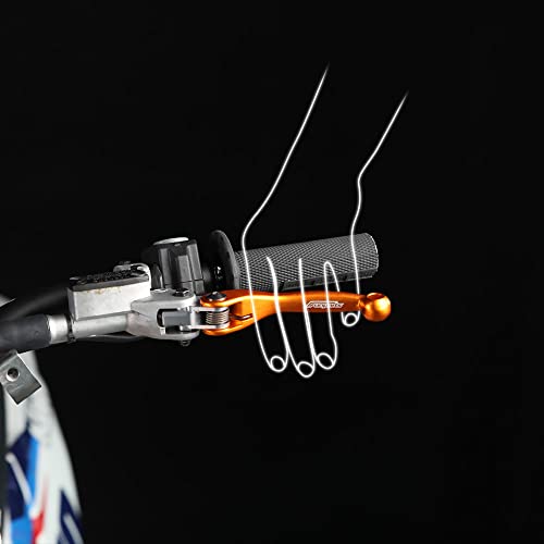 Funparts Dirt Bike Brake Clutch Lever, Motorcycle Pivot Levers Set Titanium Alloy,Smooth Touch,For Sx Sxf Sxs Sxsf Exc Excf Xc Xcw Xcf Xcfw Xcrw Excr 250 300 350 400 450 500 530 Orange #TOP3
