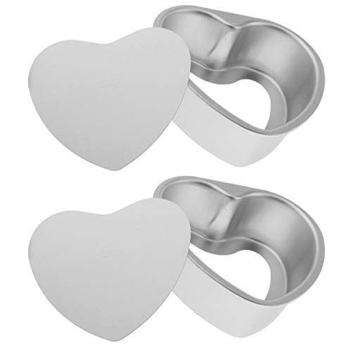 Good news Molde para tartas de corazón profundo con parte inferior extraíble de 6 pulgadas, 2 moldes de aluminio para tartas de queso, moldes de gasa para hornear