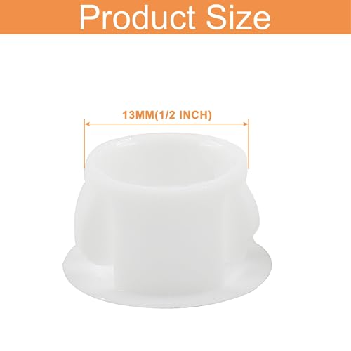 Image of Hitefu 30PCS Plastic Hole Plugs, 1 /2-Inch (13mm) White Flush Type Panel Plugs for Furniture and Fencing Post, Ideal for Cabinet and Screw Hole Covering