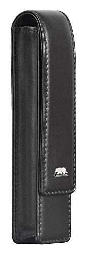Brown Bear Étui en cuir pour 1 stylo Noir Lederetui für 1 Schreibgerät mit Magnetverschluss 04 Schwarz mit Magnetverschluss Cover