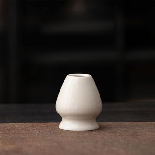 RuiJOTWAT Ceramic Matcha Whisk Stand For Bamboo Matcha Whisk Tea Accessories (White)