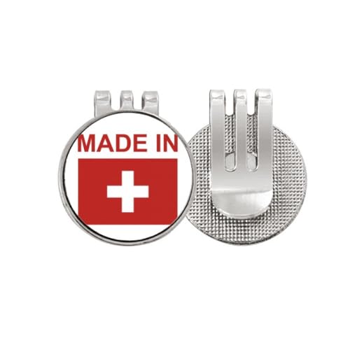 Marqueur de balle de golf Suisse Country Love magnétique en émail pour vos parcours