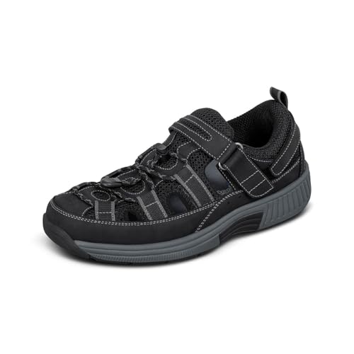 Orthofeet Men's Orthopedic Black Leather...