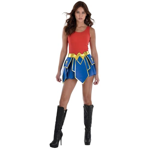 Party City Wonder Woman Tutu Costume for Women - DC Comics Costume Includes Tutu with Built-in Boy Shorts - Costumes for Halloween, Birthday Parties, & Themed Events Multi