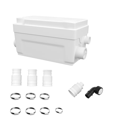 AidoFLO 400W Abwasserpumpe – Leistungsstarke Abwasserentsorgungslösung für Waschbecken, Becken, Duschen und Badewannen – Maximaler Durchfluss von 100 L/min, 2 Anschlüsse