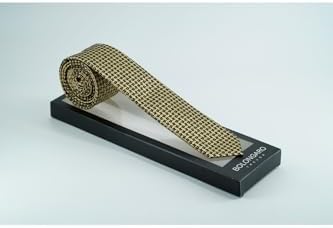 Koch London Erkek Desenli Baskılı Jakarlı Klasik Kravat - Altın, Hediye Kutulu, Özel Gün Aksesuarı - Görsel 2