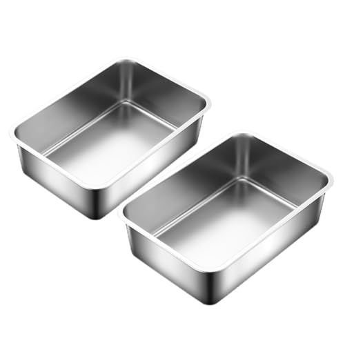 Caixa de areia de aço inoxidável com 2 unidades, caixa de areia de metal à prova de ferrugem para ga