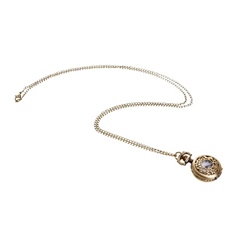 Reloj colgante Gousset Flower mini con cadena de collar vintage