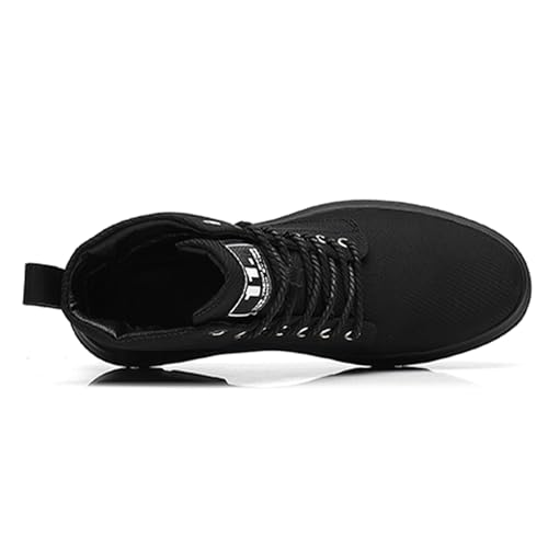 Men's Black Platform Lace-up Ankle Boots Round Toe Lug Sole Non-Slip Warm Chukka Boots Fashion Casual Motorcycle Combat Boots3