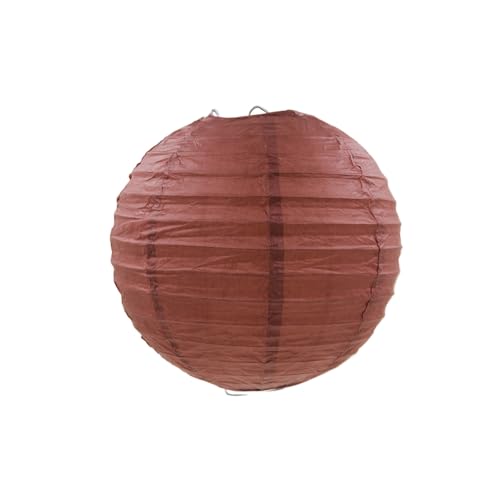 FANSU Abbaubar Papierlaterne Deko, Papierlaternen Set 8 Stück Papier Laterne Rund Hängende Papierlaternen Papier Laternen Feier für Dekorative Hochzeit Geburtstag Garten (Braun,20cm)