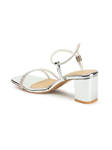 Image of Iconics Women Comfortable Block Heel Square Toe Ankle Strap fashion Sandal for Party, Wedding and Casual Use