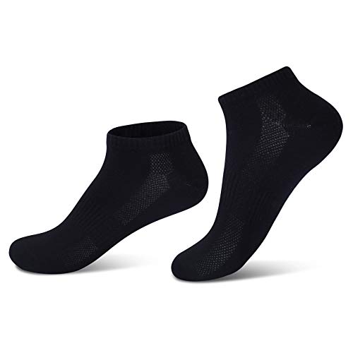 YOUCHAN Sneaker Socken Damen Herren 10 Paar Atmungsaktives Mesh Sportsocken Kurze Halbsocken Baumwollsocken-Schwarz-39-42