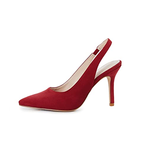 Image of Womens Slingback High Heels Pointed Toe Slip On Dress Shoes | Closed Toe,Stiletto Heels,Women's Pumps,Dressy Casual,Party,Wedding,Prom,Work Shoes,Going Out