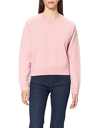 Superdry Damen Essential Cotton Crew Pullover Sweater, Soft Pink Marl, S