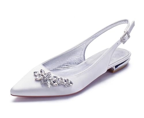Comfortable Wedding Flats for Women Slingback Evening Pumps Shoes