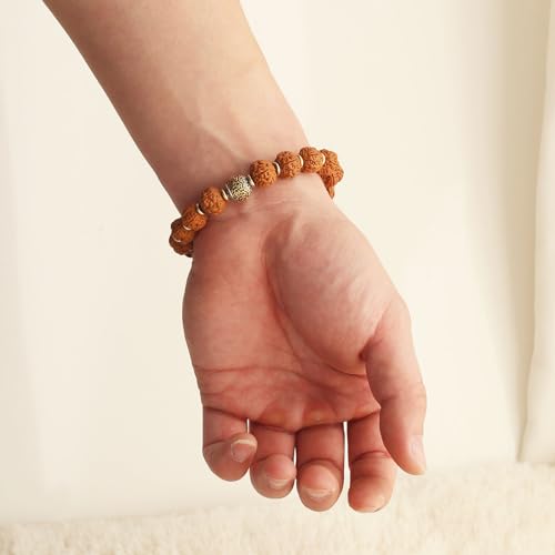 Authentic Handmade Rudraksha Bracelet 5Mukhi is Suitable for Meditation Yoga and Chanting- Gift Pack4