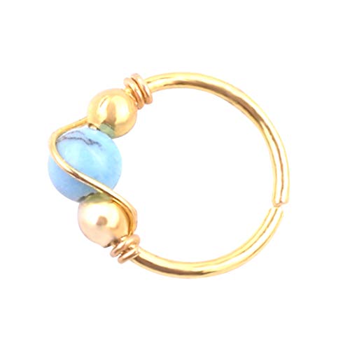 Preisvergleich Produktbild MZLongt Nasenpiercing / Nasenpiercing, Edelstahl, Türkis, Nase, Körperpiercing, kein Gold.