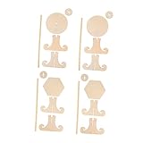 Ipetboom 4 piezas Soporte para Donuts de Madera Ligero y Desmontable con Exhibidor para Bodas Fiestas y Cumpleaños Base y Redonda Decorativa