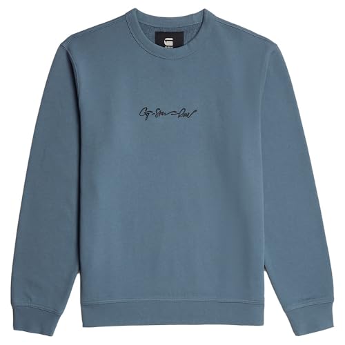 G-Star Herren G-Script Logo Sweatshirt, Blau (avio D26407-D257-1820), XS 4