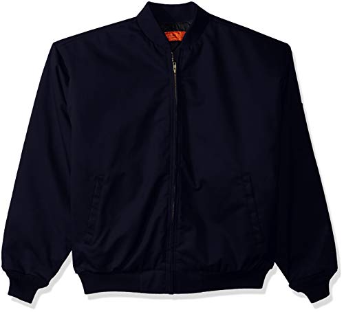 Image of MJ38 Lined Panel Work Wear Jacket Rib-Knit Collar, Navy, Small