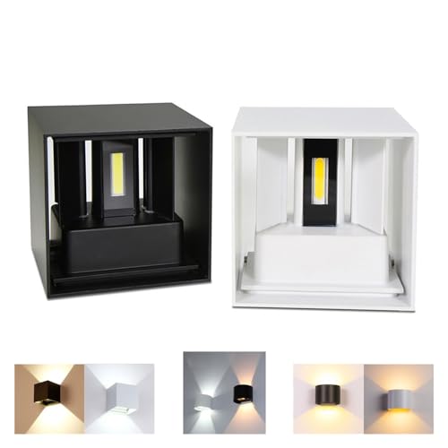 Lámpara de pared LED COB de 6W y 12W en aluminio blanco para iluminación interior 3