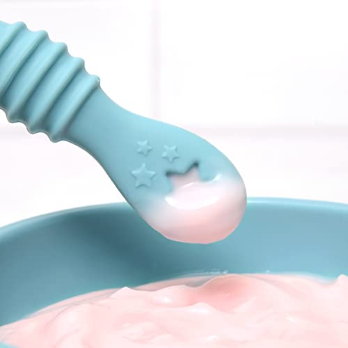 Image of PrimaStella PrimaStella 6-Piece Silicone Baby Feeding Spoons - First Stage Infant Spoons, Soft-Tip Baby Training Spoon - Infant Utensils Feeding Supplies - Dishwasher & Boil-proof