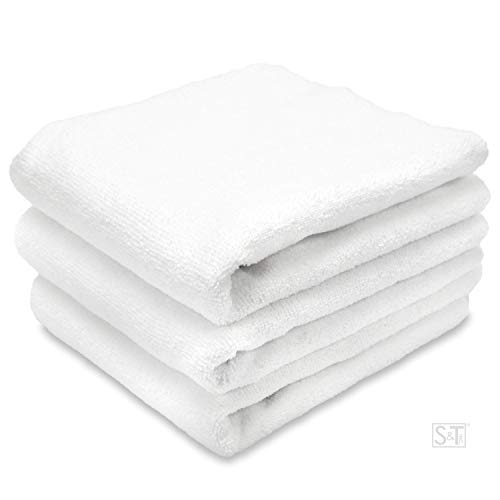 S&T INC. Microfiber Fitness Exercise Gym Towels, 360 GSM, 3 Pack, 16-Inch x