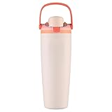 304 Edelstahl Fitness Sport Vakuumflasche mit Griff Stroh und mehr Muster, große Kapazität Makaron Thermal Tasse / 30 / 40oz (Rose quartz/30oz)