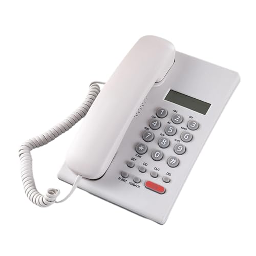 Oxtxuzdm Teléfono fijo con cable, teléfono de escritorio, reducción de ruido, adecuado para el hogar, hotel, oficina, teléfono fijo