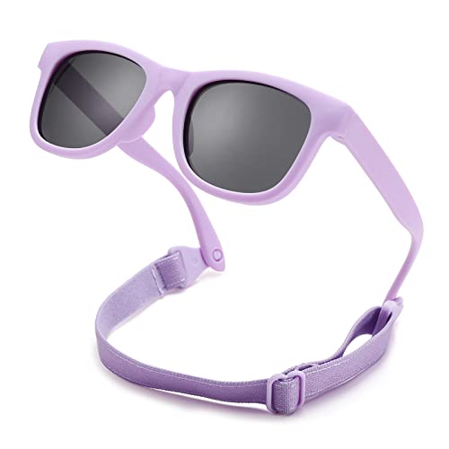 Image of COASION Bendable Flexible Polarized Newborn Baby Sunglasses with Strap for Infant Boys Girls Age 0-24 Months CA8042