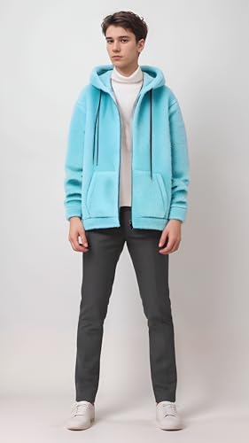 Image of Ben Martin Men Fleece Standard Length Zipper Hoodie with Kangaroo Pocket | Winterwear Jacket