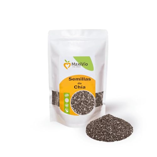 Semillas de Chía 1 kg - Ricas en Omega-3 y Fibra - Ideal para Batidos, Yogur y Repostería, MaxiVio