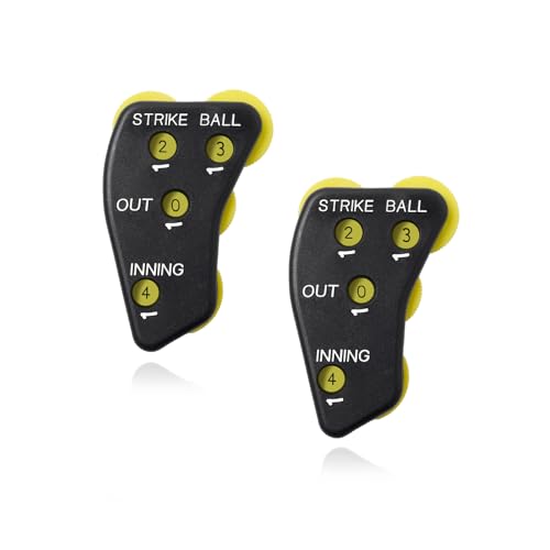 2 Pack 4 Wheel Baseball Umpire Clicker Indicator Umpire Gear Softball Referee Equipment Pitch Counter Clicker for Scorekeeper Recording Outs Innings Balls