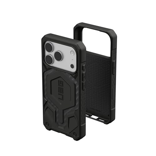Image of Urban Armor Gear UAG Monarch Pro Magnetic Compatible with Exclusive Cap, Rugged Heavy Duty Shockproof Anti-Slip Military Grade Protective Case /Cover Designed for iPhone 17 Pro (2025) - Carbon Fiber