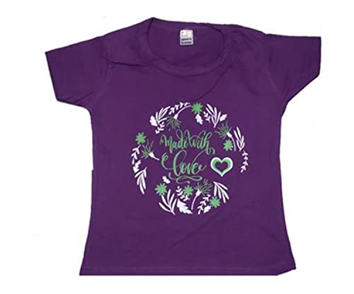 Image of Girls Printed Cotton Half Sleeve Regular Fit Casual t-Shirts Combo Pack of 5 Blue