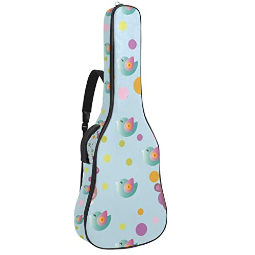 Housse guitare acoustique imperméable 42.9 in sac à dos motif licorne avec organiseur
