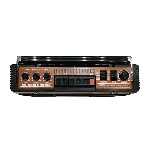 Supersonic SC-3201BT 4 Band Radio & Cassette Player Boombox, Bluetooth Speaker, AM/FM/SW Radio with MP3 Playback, USB & SD Card, 3 Band EQ and Earphone Jack