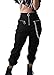 XKBHYD Womens High Waist Stretchy Jogger Pants Relaxed Fit Fashion Dance Trouser Casual Straight Leg Pants Black
